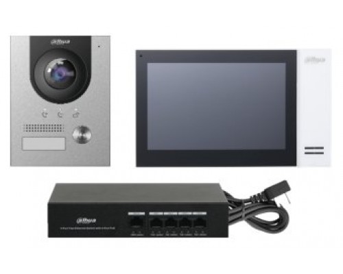 DAHUA - DH-KTP01LS - - KIT DE VIDEOPORTERO IP DAHUA COMPUESTO POR 1X VIDEOPORTERO IP DAHUA - DH-VTO2201F-P. 1X MONITOR IP DAHUA-2031 VTH2421FW-P -. 1X SWITCH DAHUA - DH-PFS3005-4ET-36E.