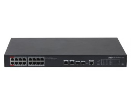 DAHUA - DH-PFS4218-16ET-240-V3 - SWITCH HI-POE 16 PUERTOS 10/100 + 2 COMBO GIGABIT/SFP UPLINK 240W