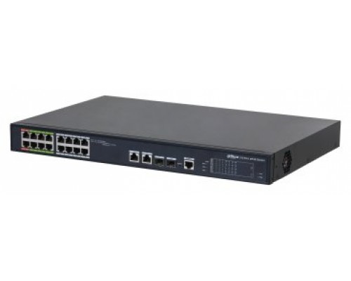 DAHUA - DH-LR2218-16ET-240-V2 - SWITCH EPOE 16 PUERTOS 10/100 8 EPOE/EOC + 8 POE - + 2 UPLINK COMBO GIGABIT/SFP 802.3AT 240W MANEJABLE LAYER 2 - MODO EPOE 800M