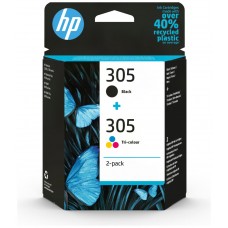 HP Paquete de 2 cartuchos de tinta original 305 tricolor / negro