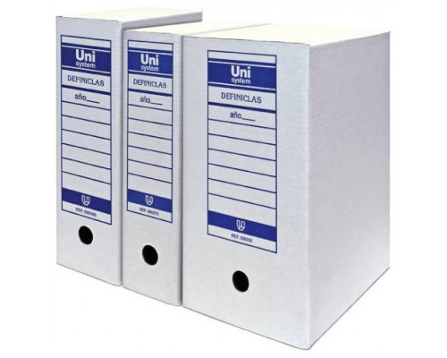 Pack de 50. ARCHIVO DEFINITIVO CARTON DEFINICLAS FOLIO PROLONGADO UNISYSTEM DEFINICLAS 70906770 [min50]