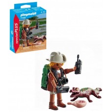 Playmobil investigador con caimán