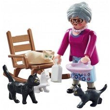 Playmobil abuela con gatos