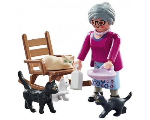 Playmobil abuela con gatos