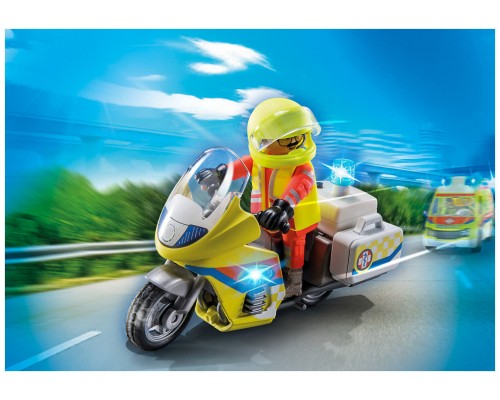 Playmobil moto emergencias con luz intermiente