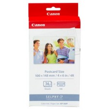 Papel foto canon selphy kp - 36ip 10x15 + tinta 36 hojas series cp