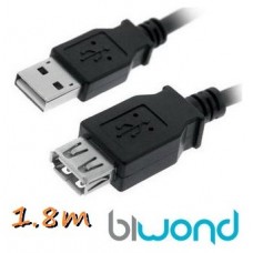 Cable USB 2.0 A/M-A/H 1.8m BIWOND