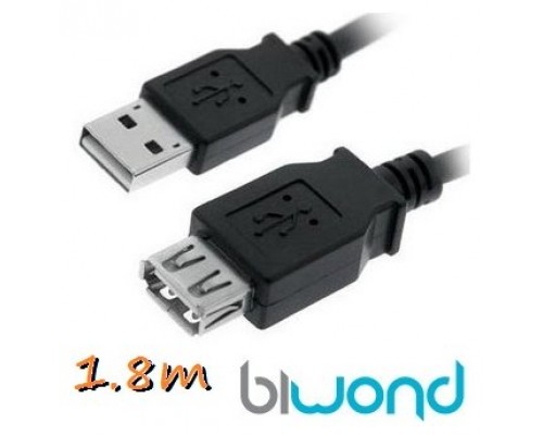 Cable USB 2.0 A/M-A/H 1.8m BIWOND