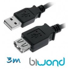 Cable USB 2.0 A/M-A/H 3m