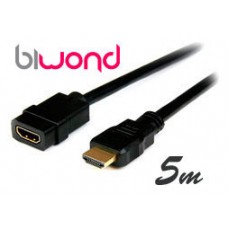 Cable HDMI Macho-Hembra 5m BIWOND