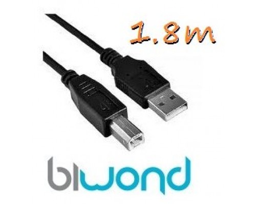 Cable USB 2.0 Impresora 1.8m Biwond