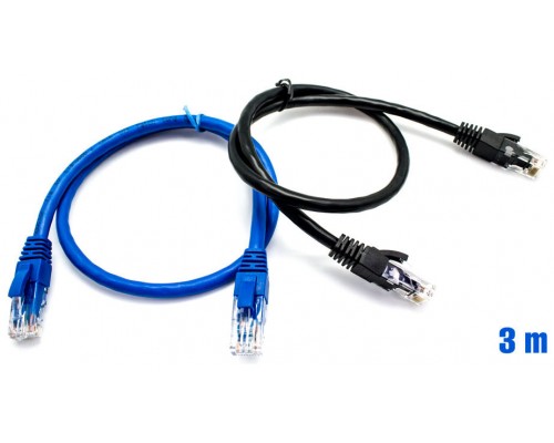 Pack x2 Cable UTP RJ45 24AWG CAT6 3m + 50 Bridas BIWOND