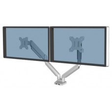 BRAZO FELLOWES PARA MONITOR DOBLE PLATINUM SERIES PLATA