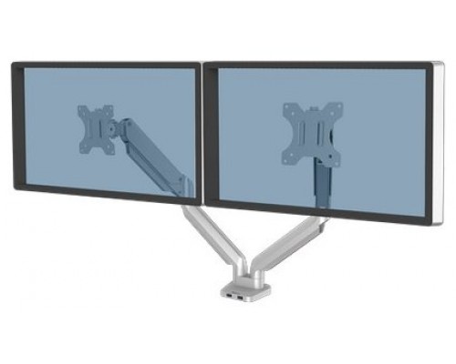 BRAZO FELLOWES PARA MONITOR DOBLE PLATINUM SERIES PLATA