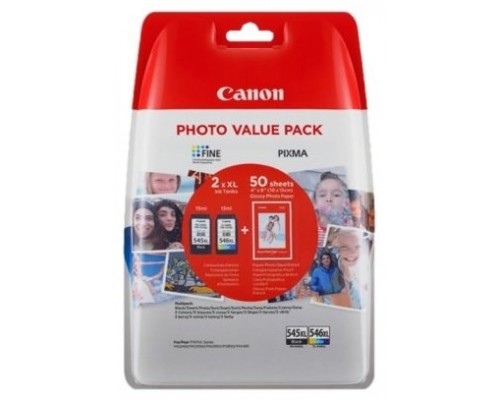 MULTIPACK CANON PG 545 XL CL 546XL  PAPEL 50 HOJAS