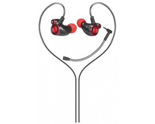 AURICULARES HP DHE-7002 JACK 3.5MM NEGRO/ROJO CON MICROFONO EXTRAIBLE