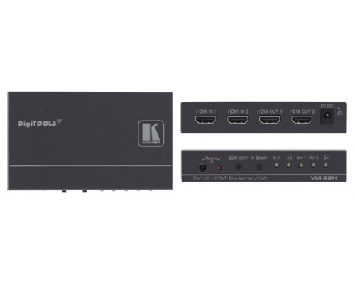 Kramer Electronics VM-22H amplificador de línea de video Negro