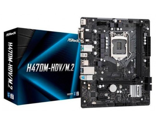 Asrock H470M-HDV/M.2 Intel H470 LGA 1200 (Socket H5) micro ATX