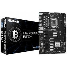 PLACA ASROCK Q270 PRO BTC+,INTEL,1151,Q270,2DDR4,32GB,HDMI,GBLAN,4SATA3+M.2,2USB3.2,ATX (ESPECIAL MINING-12PCIex1+1PCIex16)