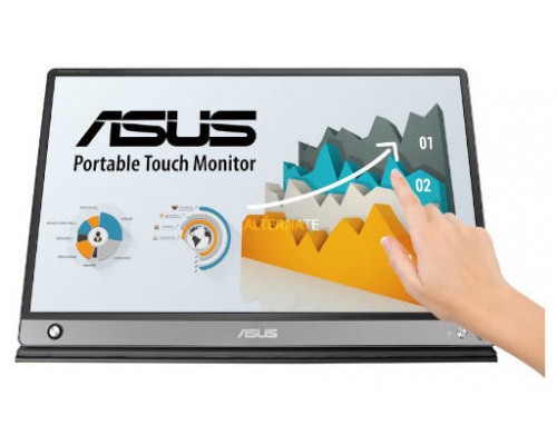 ASUS MB16AMT monitor pantalla táctil 39,6 cm (15.6") 1920 x 1080 Pixeles Multi-touch Mesa Gris