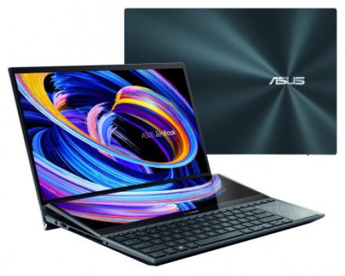 ASUS ZenBook Pro Duo 15 OLED UX582ZW-H2035W - Ordenador Portátil 15.6" 4K Ultra HD (Intel Core i7-12700H, 16GB RAM, 1TB SSD, RTX 3070 Ti 8GB, Windows 11 Home) Azul Celestial - Teclado QWERTY español