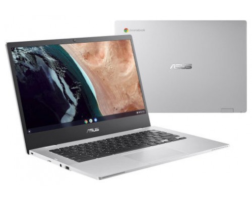 ASUS Chromebook CX1400CKA-EK0138 - Ordenador Portátil 14" Full HD (Intel Celeron N4500, 8GB RAM, 64GB eMMC, UHD Graphics, ChromeOS) Plata Transparente - Teclado QWERTY español