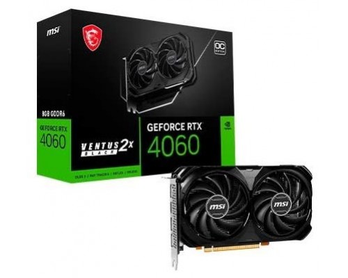 MSI GEFORCE RTX 4060 VENTUS 2X BLACK 8G OC tarjeta gráfica NVIDIA 8 GB GDDR6