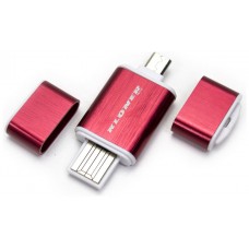 Lector OTG USB y Micro USB Rojo