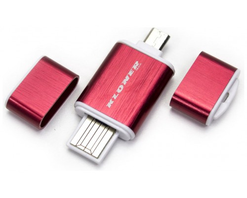 Lector OTG USB y Micro USB Rojo