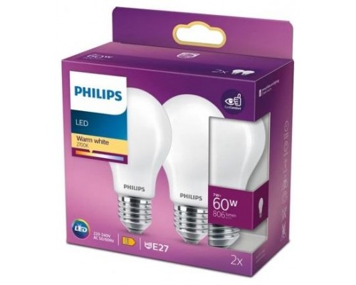 BOMBILLA PHILIPS LEDCL 60W A60 WW 2U