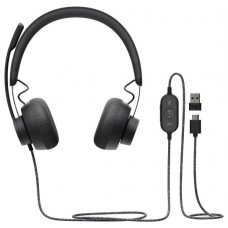 HEADSET LOGITECH ZONE WIRED TEAMS USB-A USB-C GRAPHITE P/N:981-000870