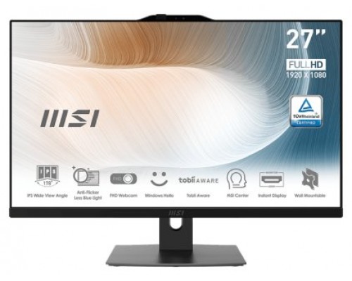 MSI Modern AM272P 12M-406EU Intel® Core™ i7 68,6 cm (27") 1920 x 1080 Pixeles 16 GB DDR4-SDRAM 512 GB SSD PC todo en uno Windows 11 Pro Negro