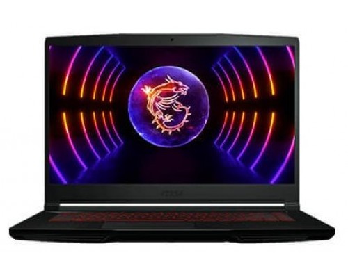 MSI PORTATIL THIN GF63 12VE-009XES. 15.6" FHD (1920*1080), 144HZ. ALDER LAKE I5-12450H. RTX 4050, GDDR6 6GB. DDR IV 8GB*2. 512GB SSD. SIN S.O. NEGRO.