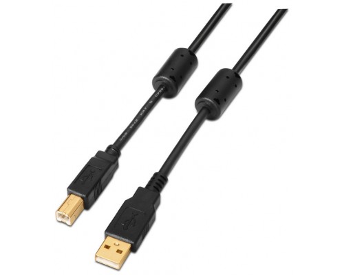 CABLE IMPRESORA AISENS USB 2.0 ALTA CALIDAD FERRITA TIPO A M-B M NEGRO 5.0M