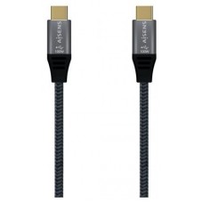 AISENS CABLE USB 2.0 ALUMINIO 5A 100W E-MARK USB-C M-USB-C M GRIS 1.0M