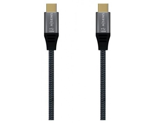 AISENS CABLE USB 2.0 ALUMINIO 5A 100W E-MARK USB-C M-USB-C M GRIS 1.0M