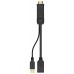 AISENS CONVERSOR ACTIVO HDMI 2.0 A DISPLAYPORT V1.2 HDMI M-USB M-DP H NEGRO 10CM