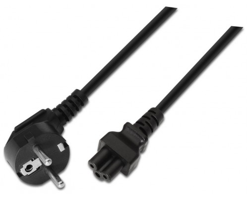 CABLE ALIMENTACION AISENS TREBOL CEE7 ACODADO M-C5 H NEGRO 1.5M