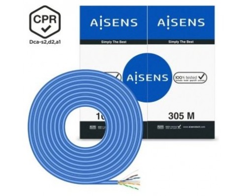 AISENS CABLE DE RED RJ45 LSZH CPR Dca CAT.6 UTP AWG24 AZUL 305M