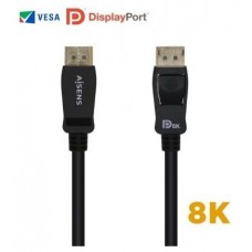 AISENS CABLE DISPLAYPORT CERTIFICADO V1.4 8K@60HZ DP M-DP M NEGRO 2.0M