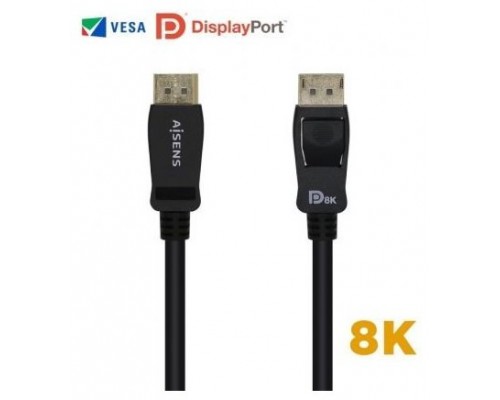 AISENS CABLE DISPLAYPORT CERTIFICADO V1.4 8K@60HZ DP M-DP M NEGRO 2.0M