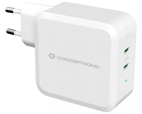 Cargador conceptronic pd 2 puertos usb - c