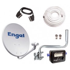 KIT ANTENA PARABOLICA ENGEL AN0302E 60CM+ LNB+LOCALIZADOR + KIT INSATAL. NO INCL. RECEPTOR