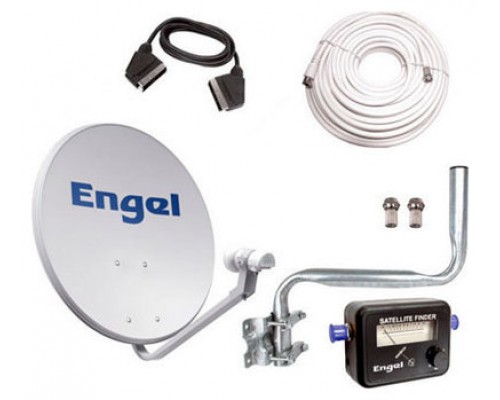 KIT ANTENA PARABOLICA ENGEL AN0302E 60CM+ LNB+LOCALIZADOR + KIT INSATAL. NO INCL. RECEPTOR