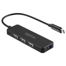 APPROX Adap USB Tipo-C Hub 3D USB2.0 + 1 USB3.0.