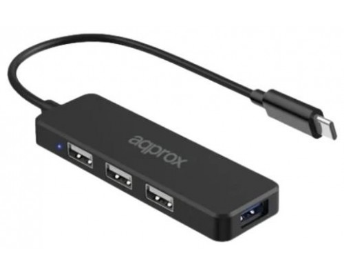 APPROX Adap USB Tipo-C Hub 3D USB2.0 + 1 USB3.0.