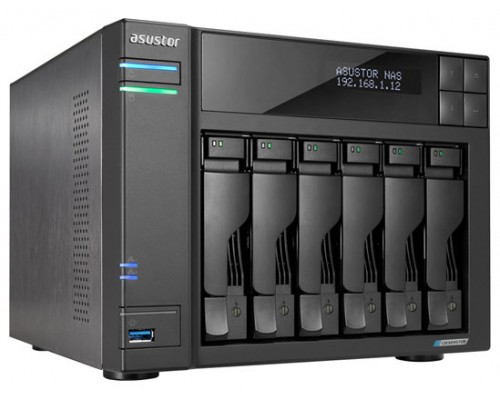 NAS ASUSTOR TOWER 6 BAY NAS QUAD-CORE 2.0GHZ DUAL 2.5GBE PORTS 8GB RAM DDR4