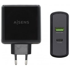 AISENS CARGADOR 48W 1xUSB-C PD3.0 30W 1xUSB-A QC3.0 18W NEGRO