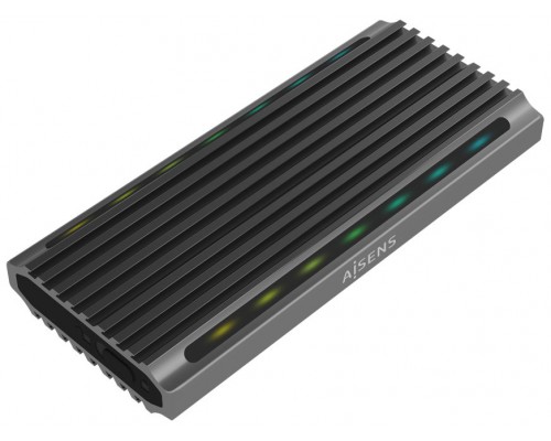 AISENS CAJA EXTERNA M.2 RGB GAMING ASM2-RGB011GR SATA NVME A USB3.1 GEN2 GRIS