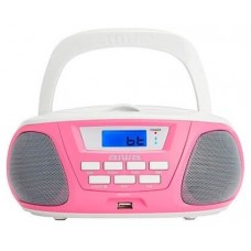 ALTAVOCES BLUETOOTH CON LECTOR DE CD MP3 Y USB AIWA BOOMBOX BBTU-300 PINK BT 5.0 5W RMS RADIO FM